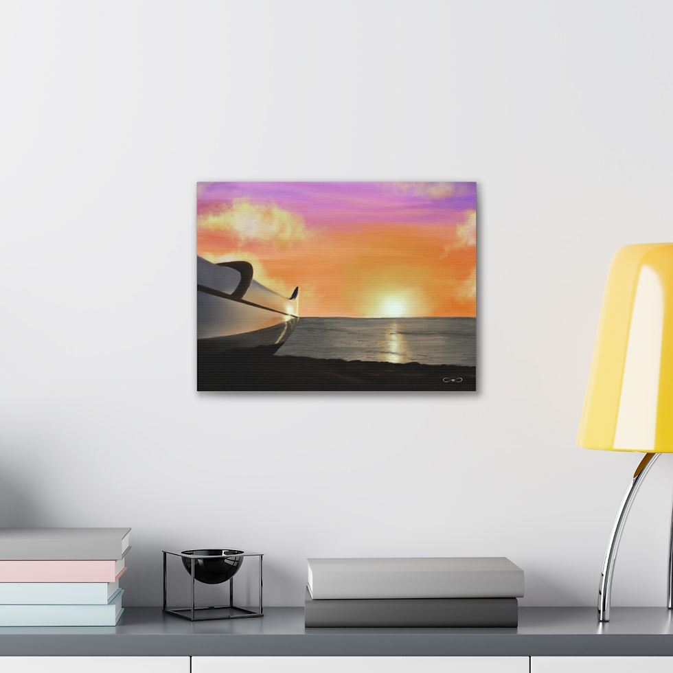 Thumbnail: Canoe Session Sunset - Canvas Gallery Wraps