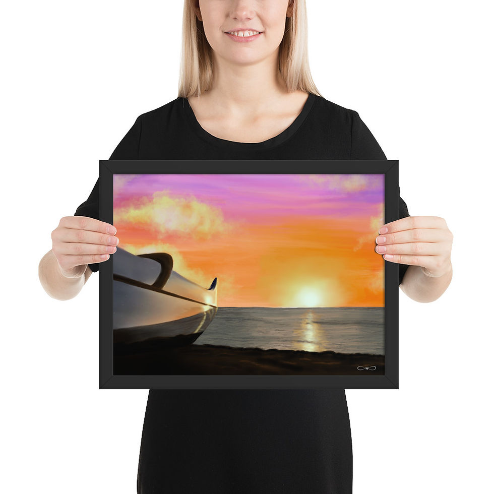 Thumbnail: Canoe Session Sunset - (Value Grade Frame)