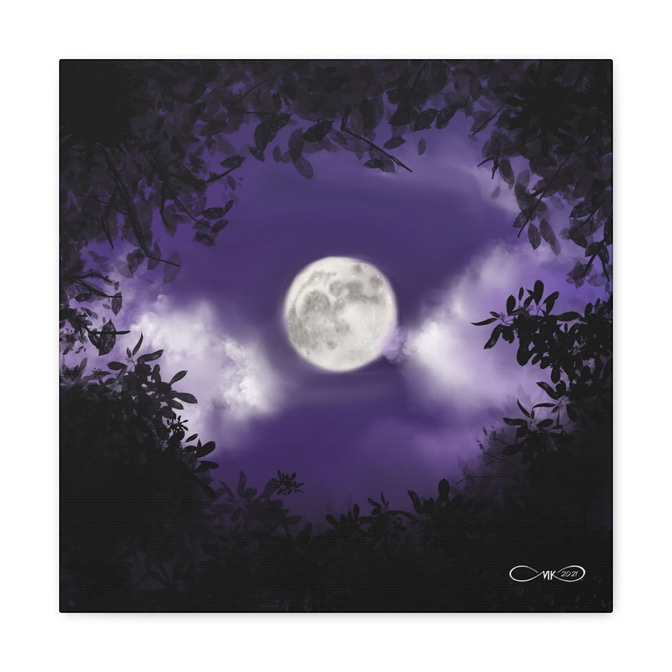 Thumbnail: Purple Moon View - Canvas Gallery Wraps