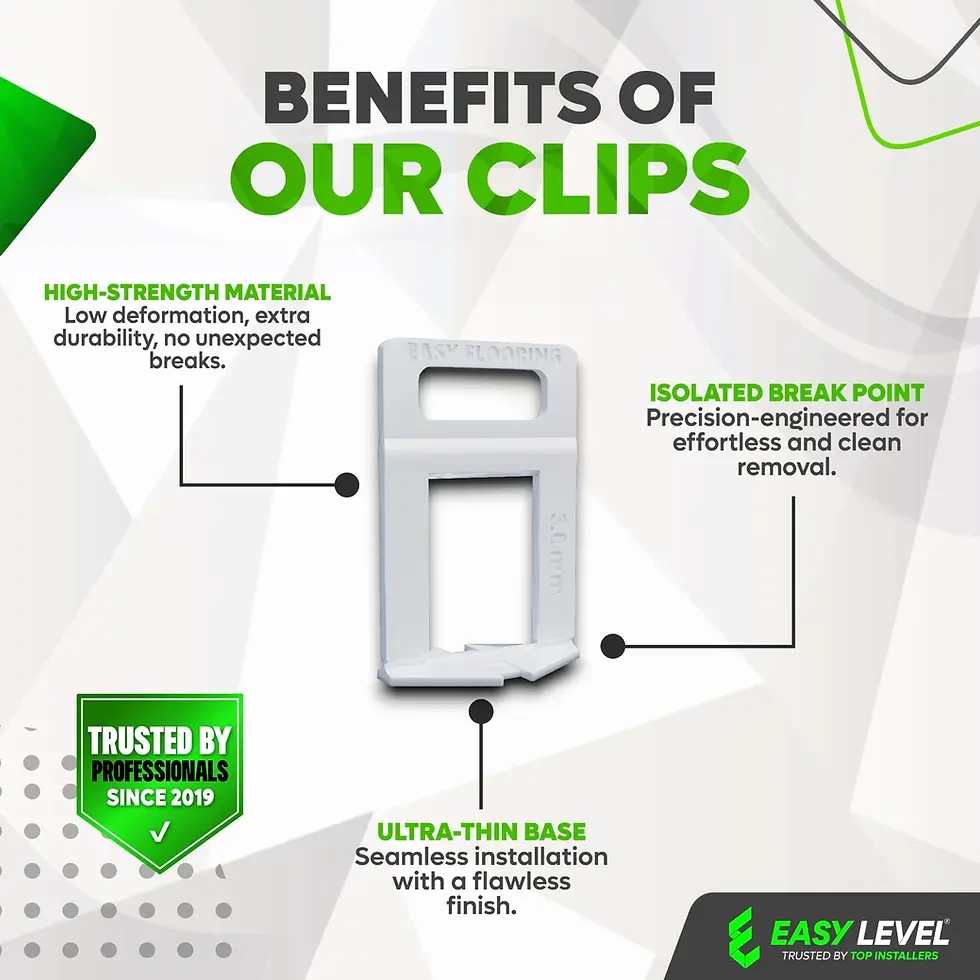 Beneficios EASY LEVEL – instalación rápida y uniforme, ahorra tiempo y mejora resultados en proyectos de cerámica y mármol