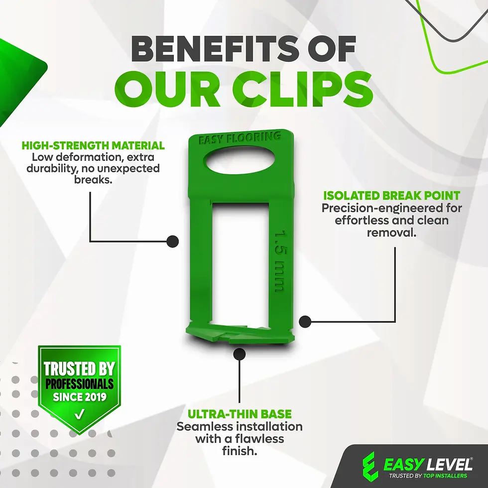 Beneficios EASY LEVEL – instalación rápida y uniforme, ahorra tiempo y mejora resultados en proyectos de cerámica y mármol