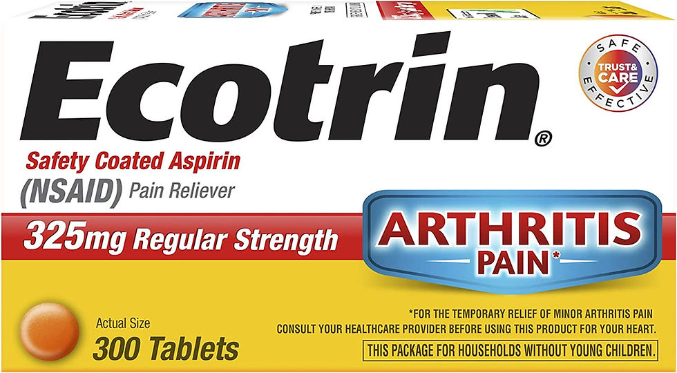 Ecotrin Regular Strength Aspirin, Arthritis Pain Relief, 325mg Regular