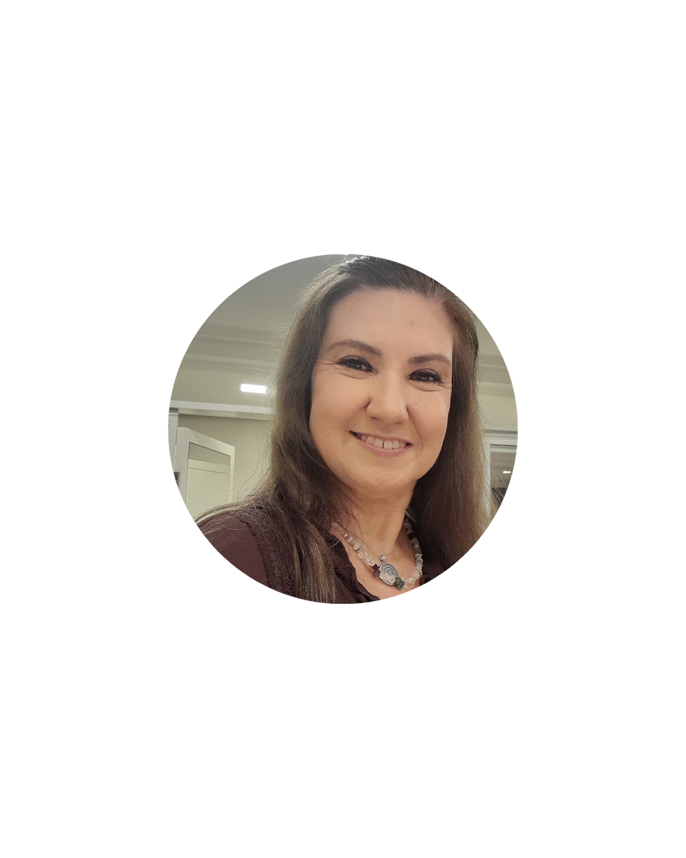 Nutricionista para mulheres sorrindo em um retrato circular