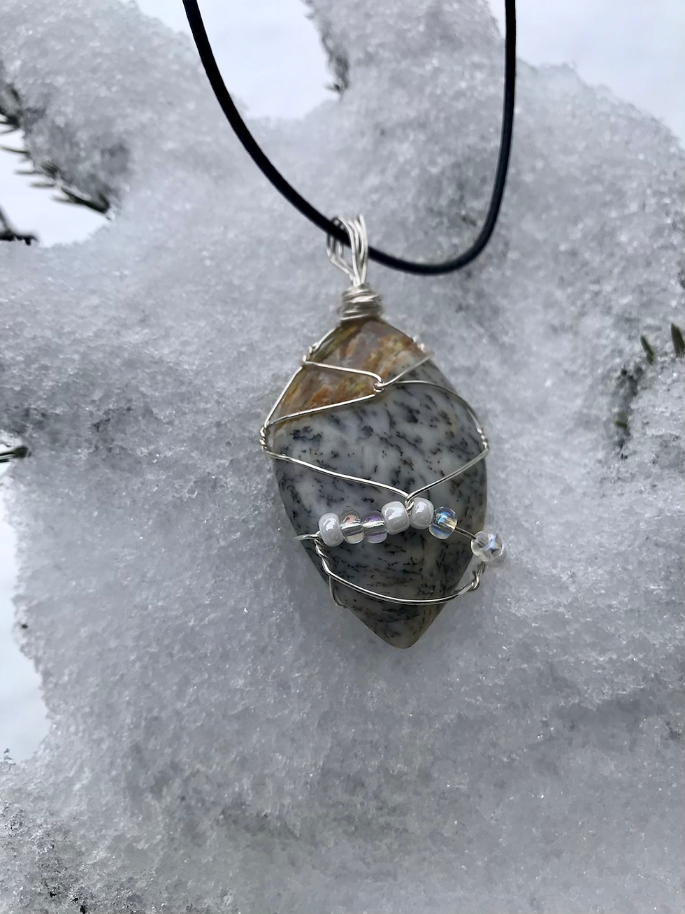 Thumbnail: dendritic opal pendant #12