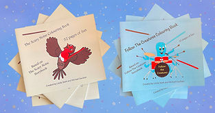 The Scary Noise and Follow The Creatures children's colouring books