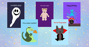 A range of greetings cards by Follow The Creatures