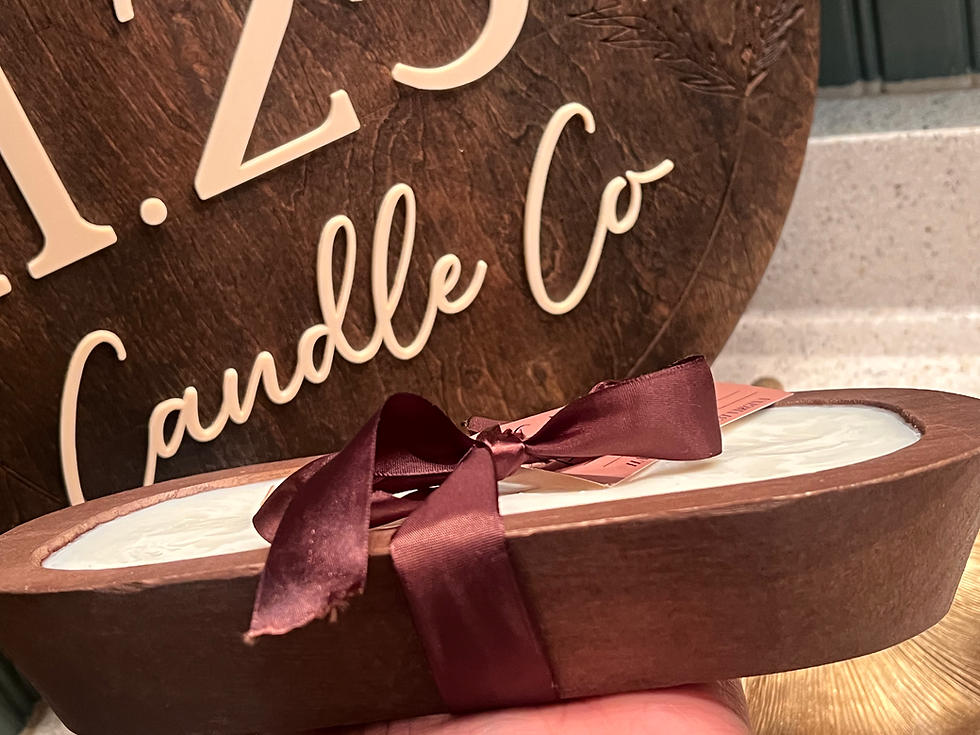 Thumbnail: Wooden Dough Bowl 3 Wick Candle