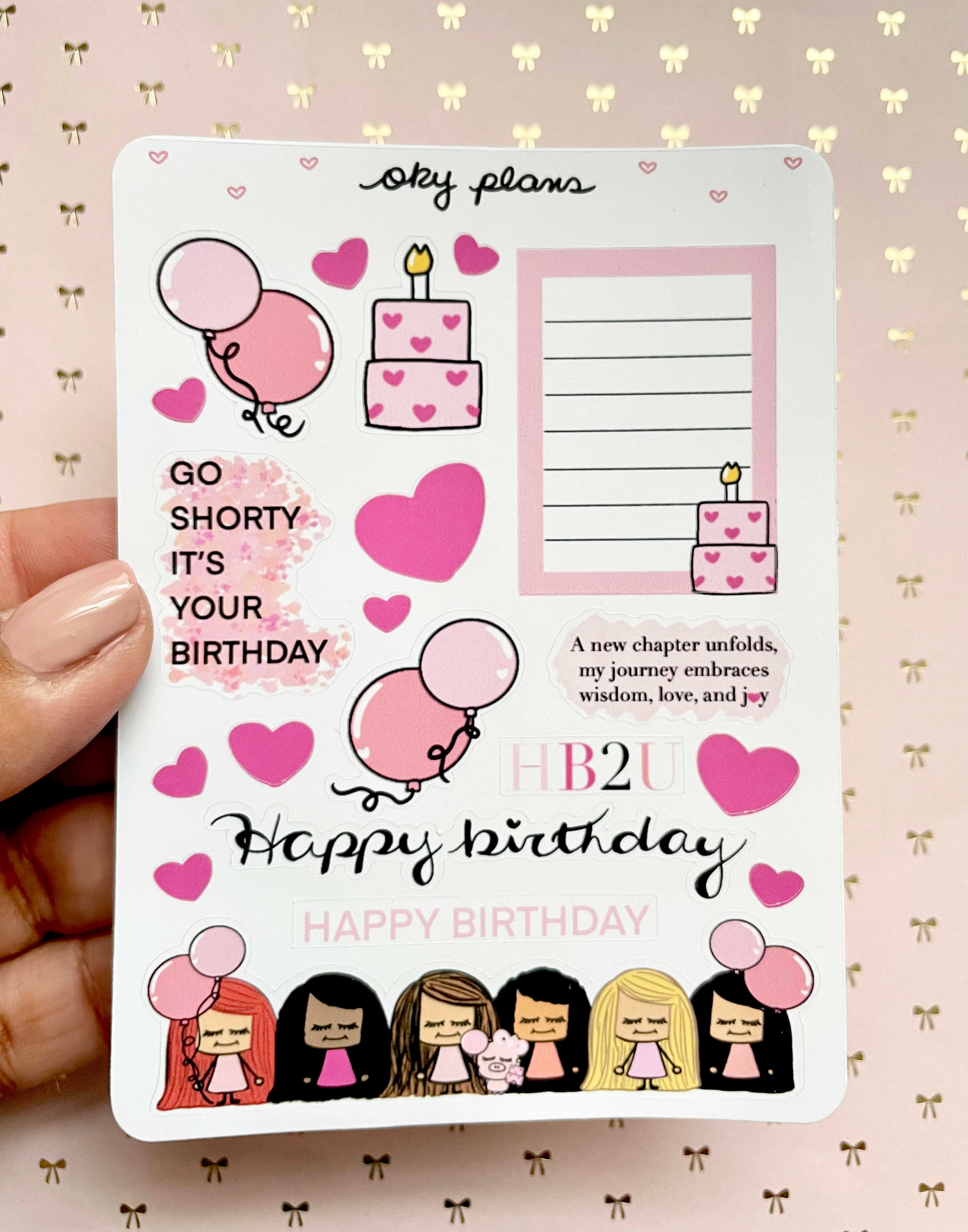 Birthday shorty deco stickers