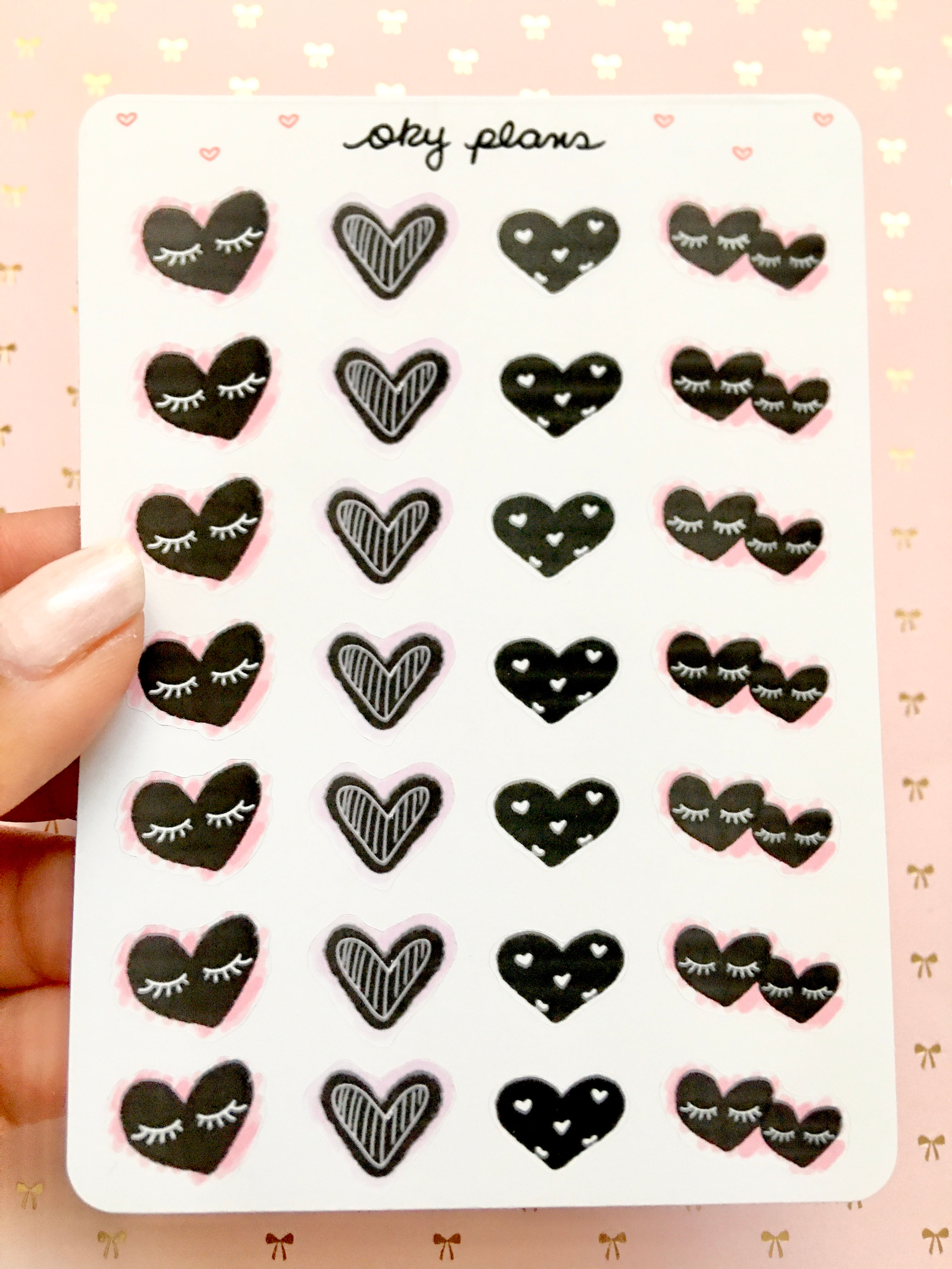 Cute anniversary heart stickers