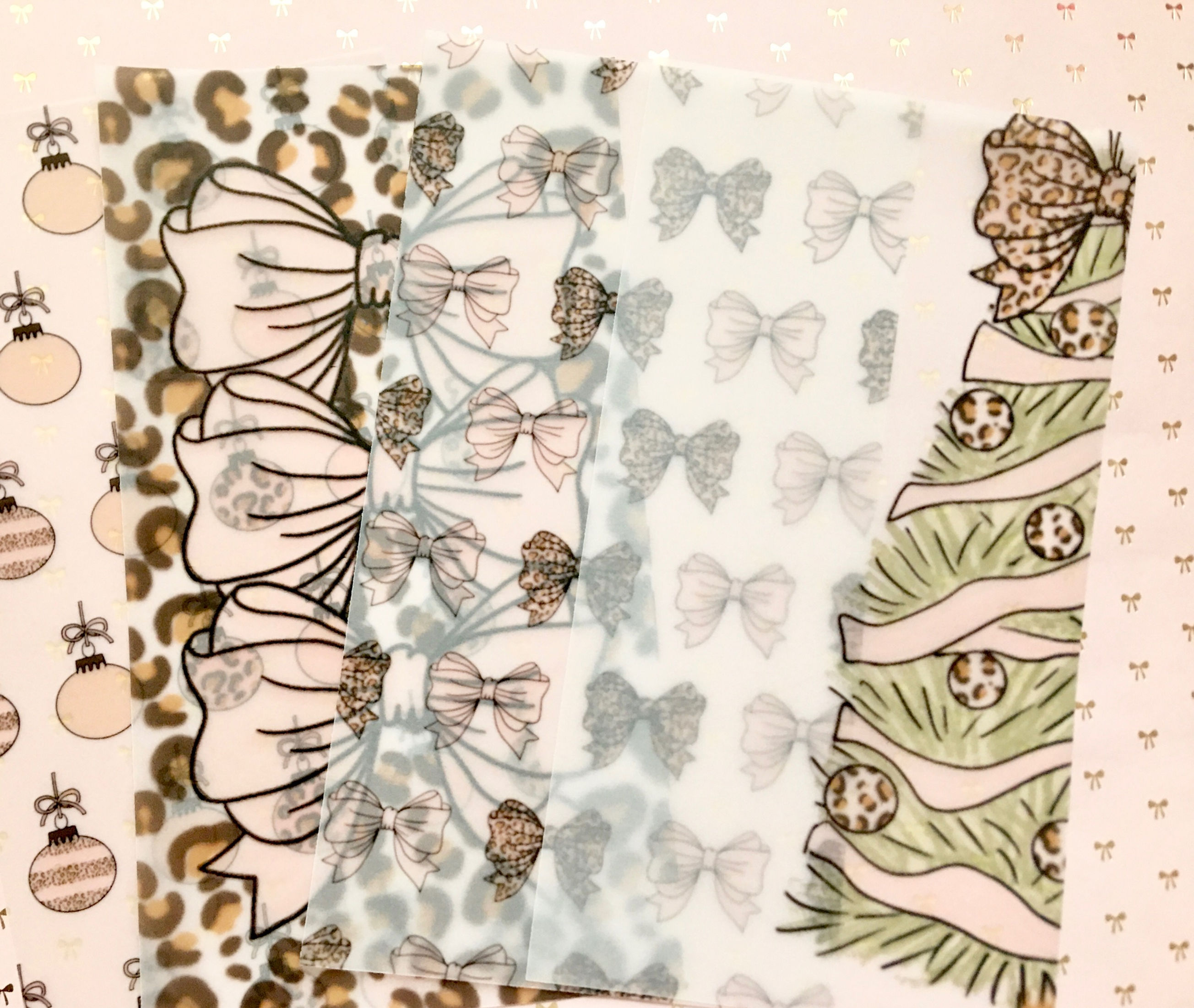 Leopard Christmas vellum inserts
