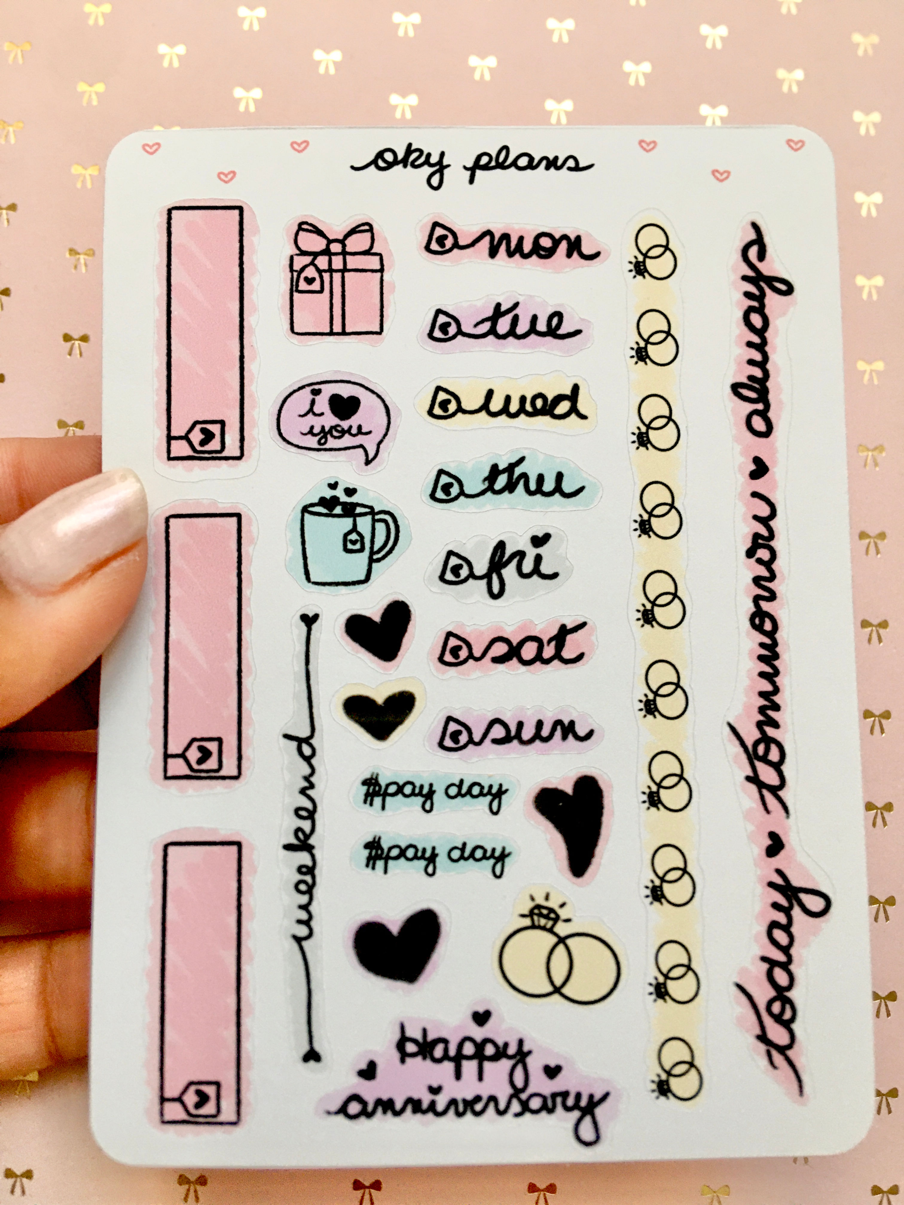 Cute anniversary weekly stickers