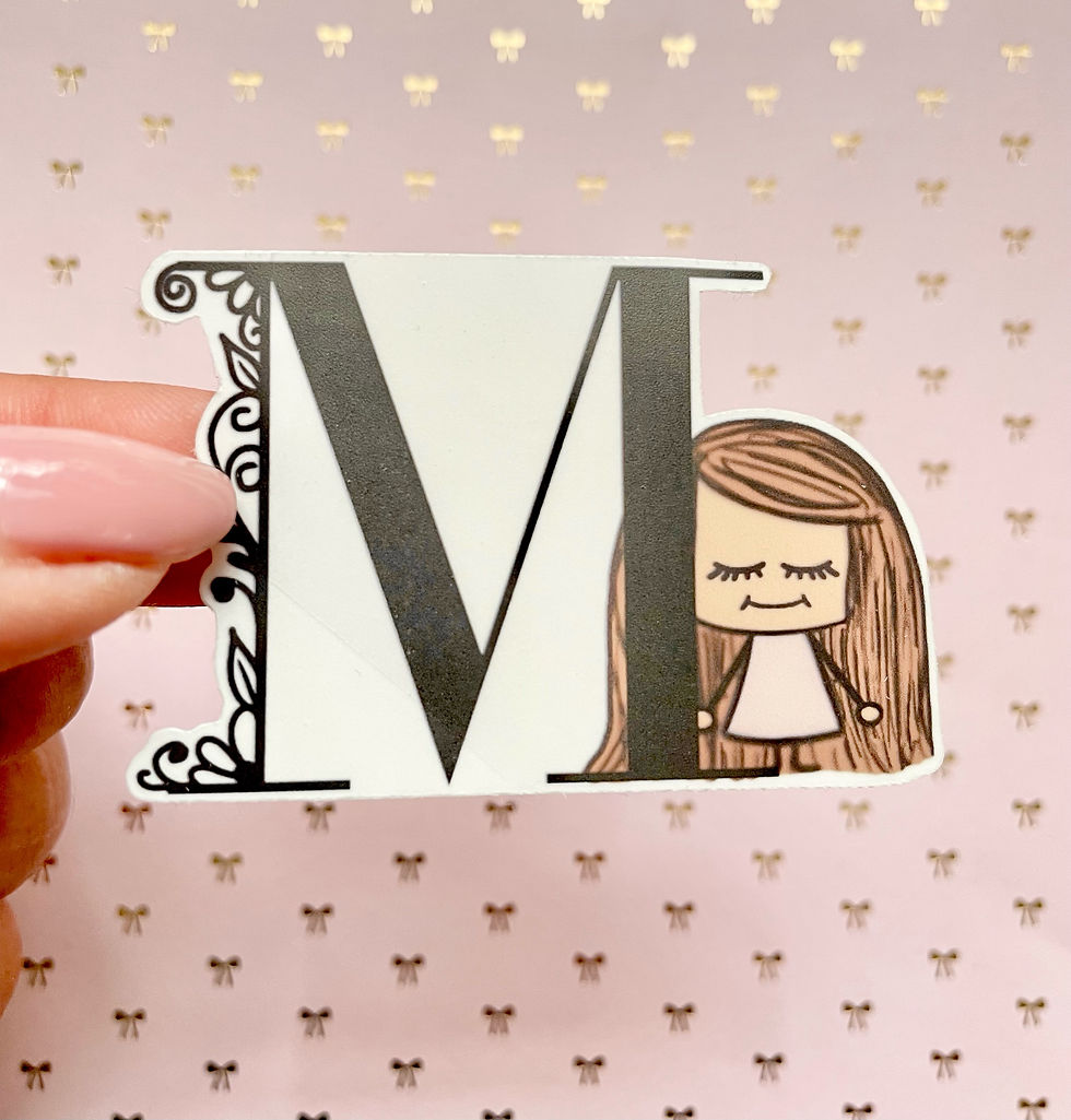 Monogram letter sticker