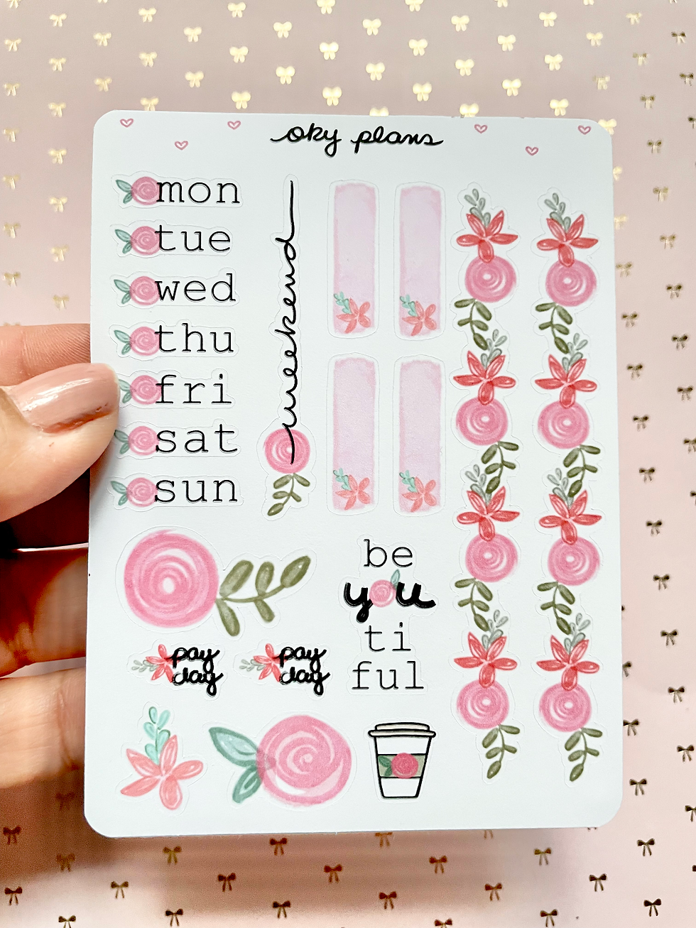 Beyoutiful floral weekly stickers