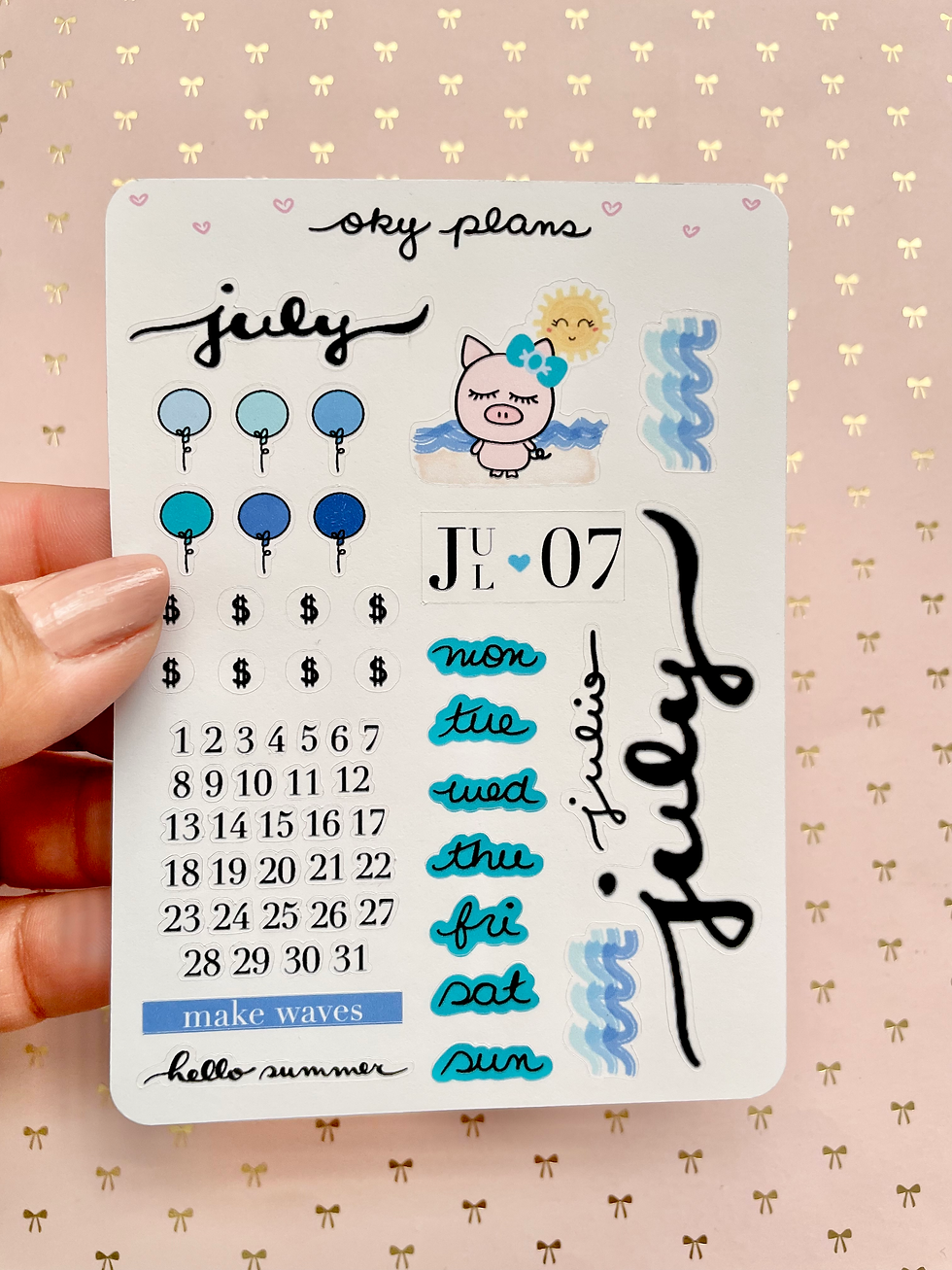 July functional stickers