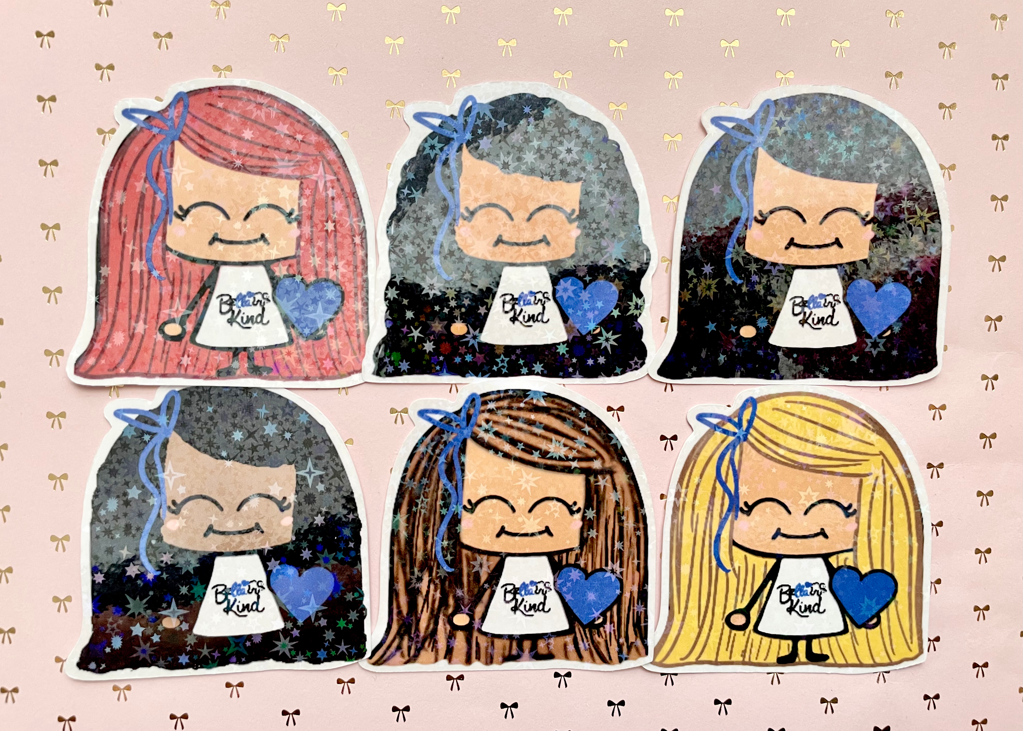 Bella Kind little's die cut holographic stickers