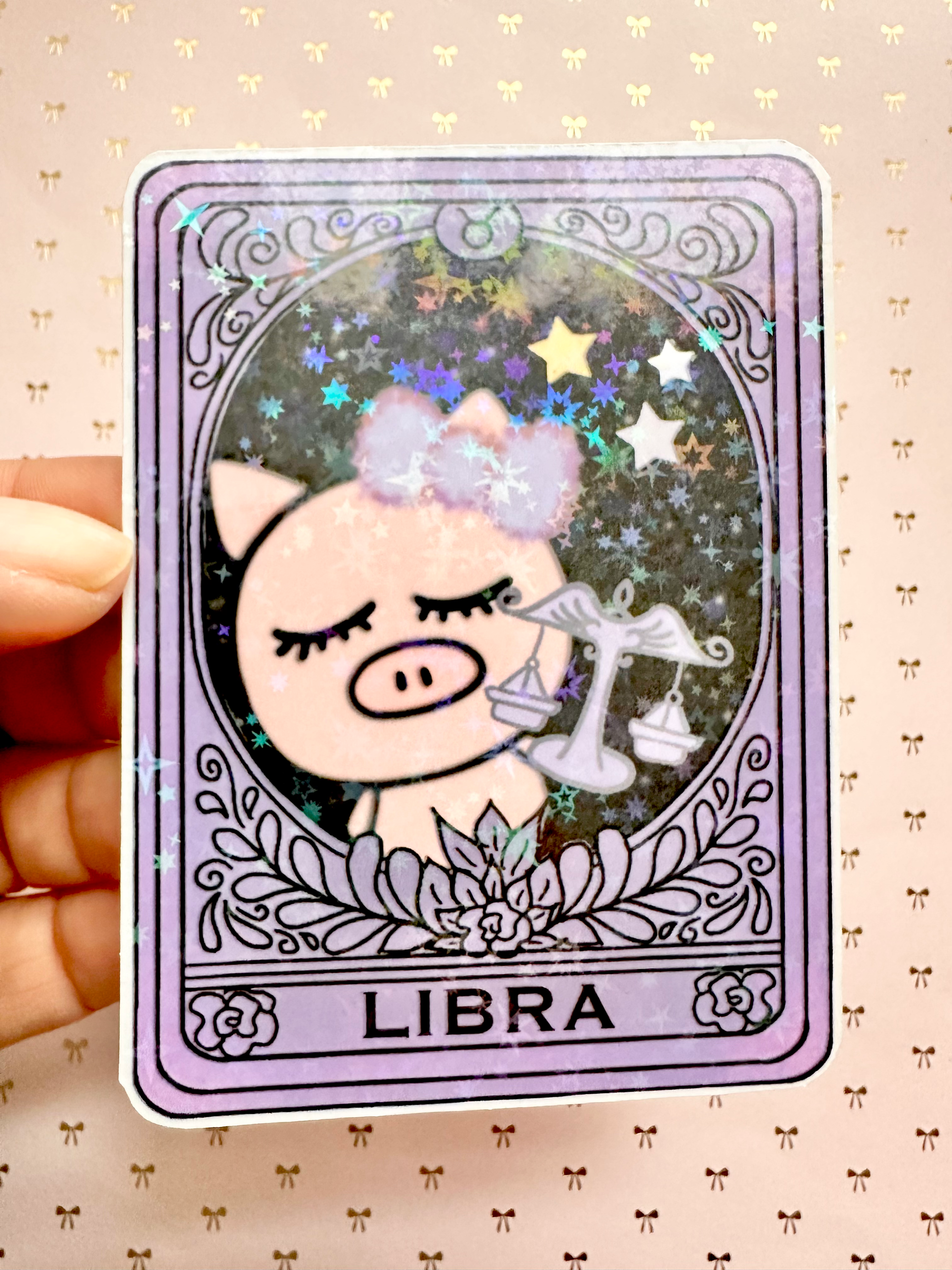 Zodiac holographic die cut