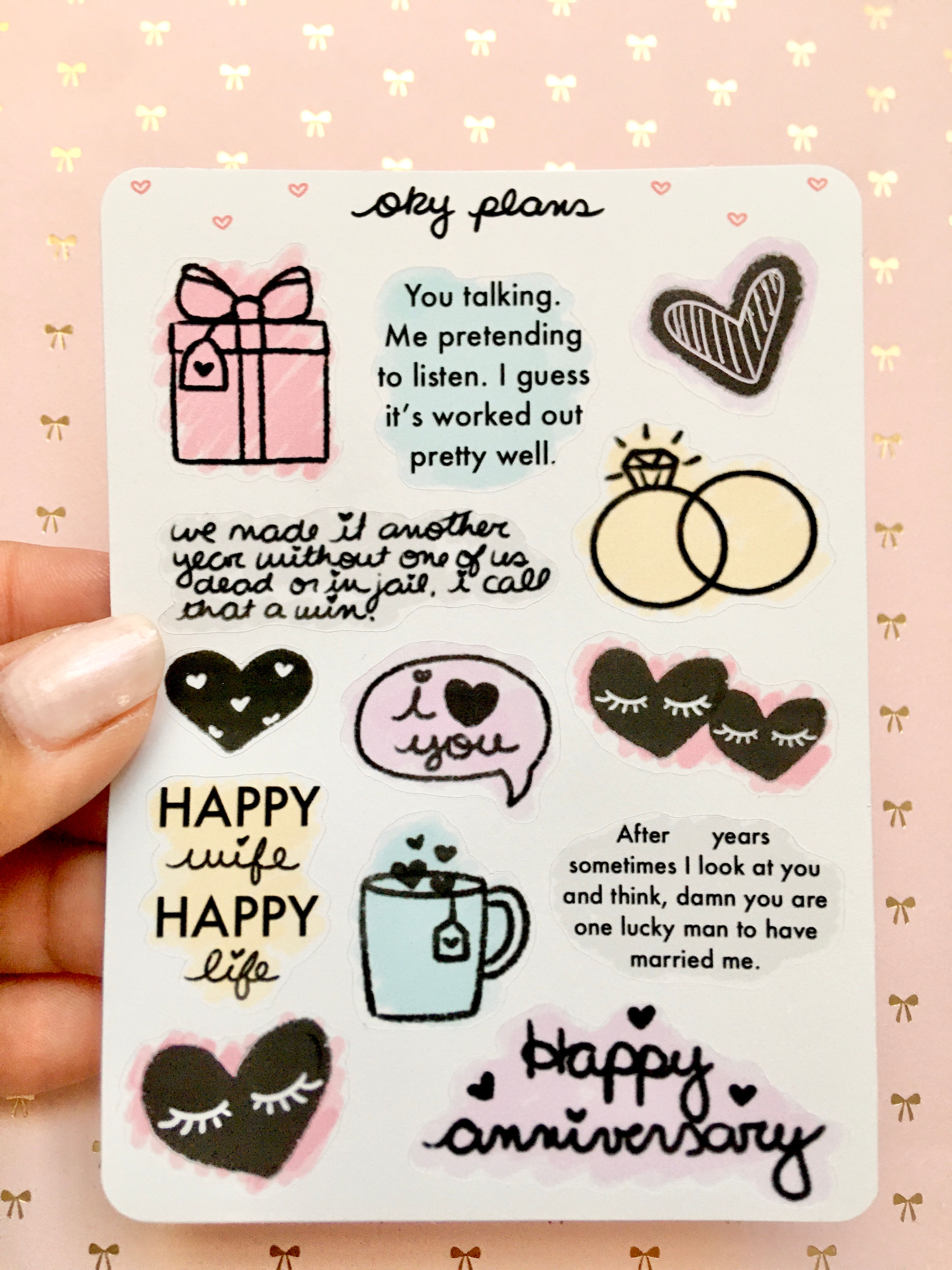 Cute anniversary deco stickers