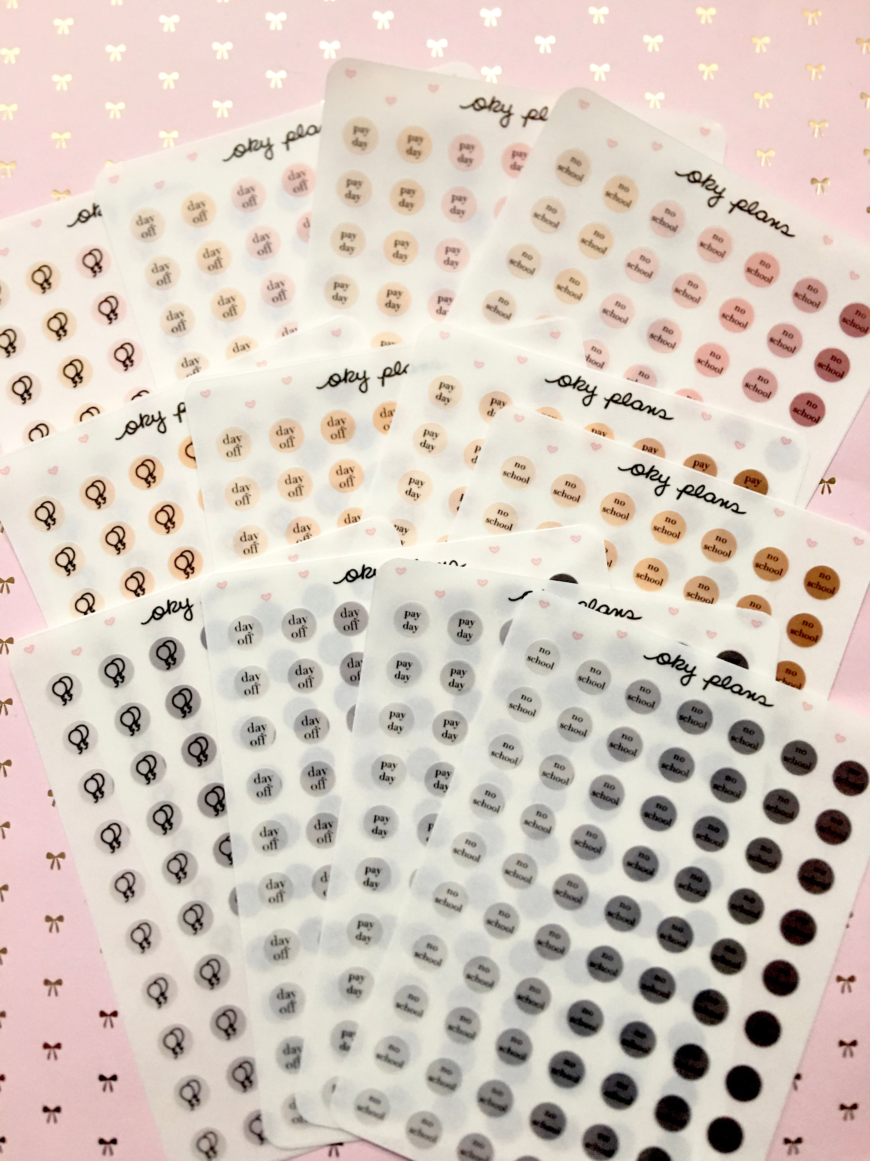 Functional clear matte dot stickers