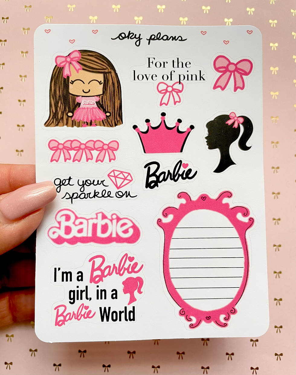 Barbie theme deco stickers