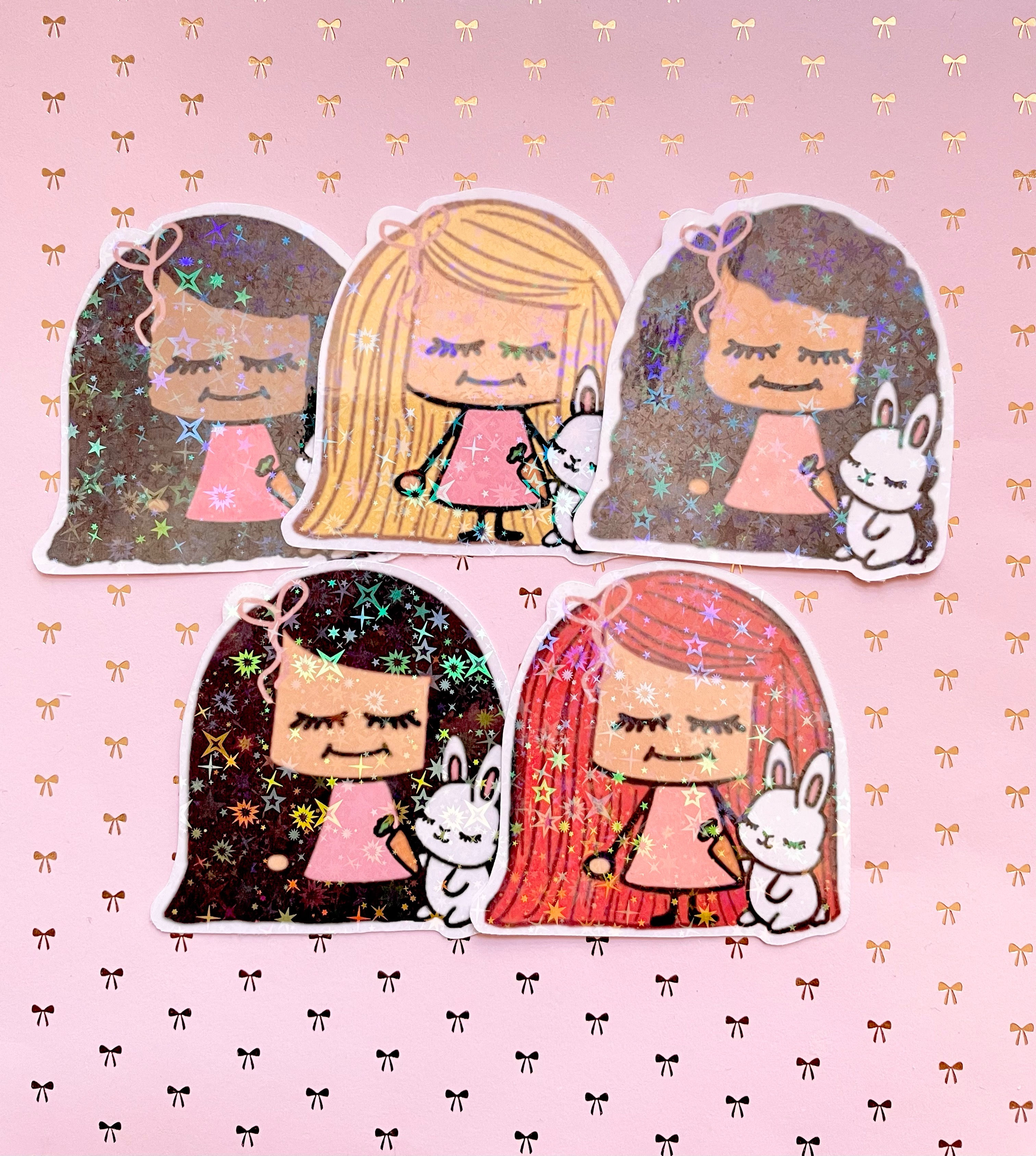 Easter bunny holographic sticker