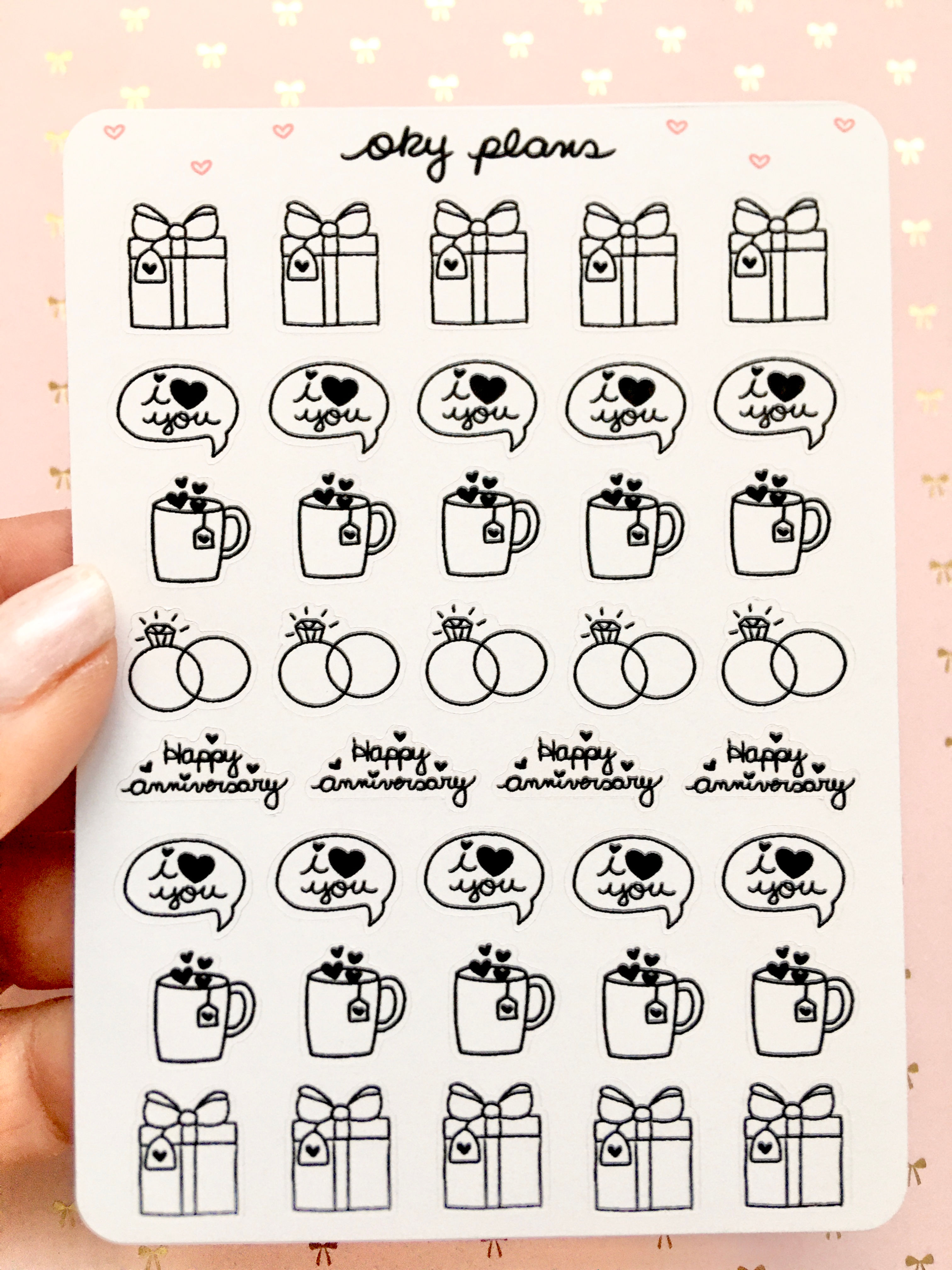 Cute anniversary icon stickers