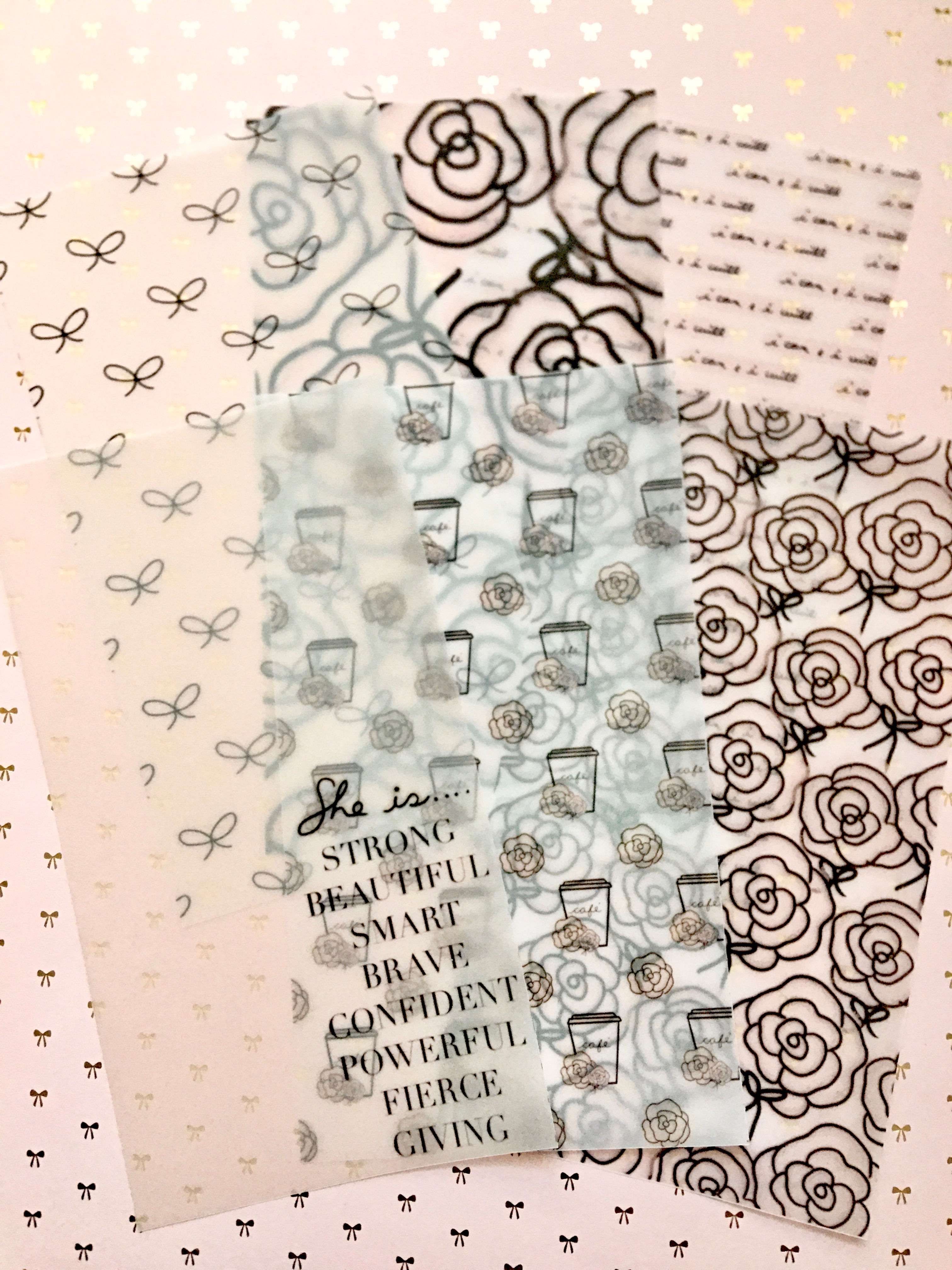 Rosette neutral vellum inserts