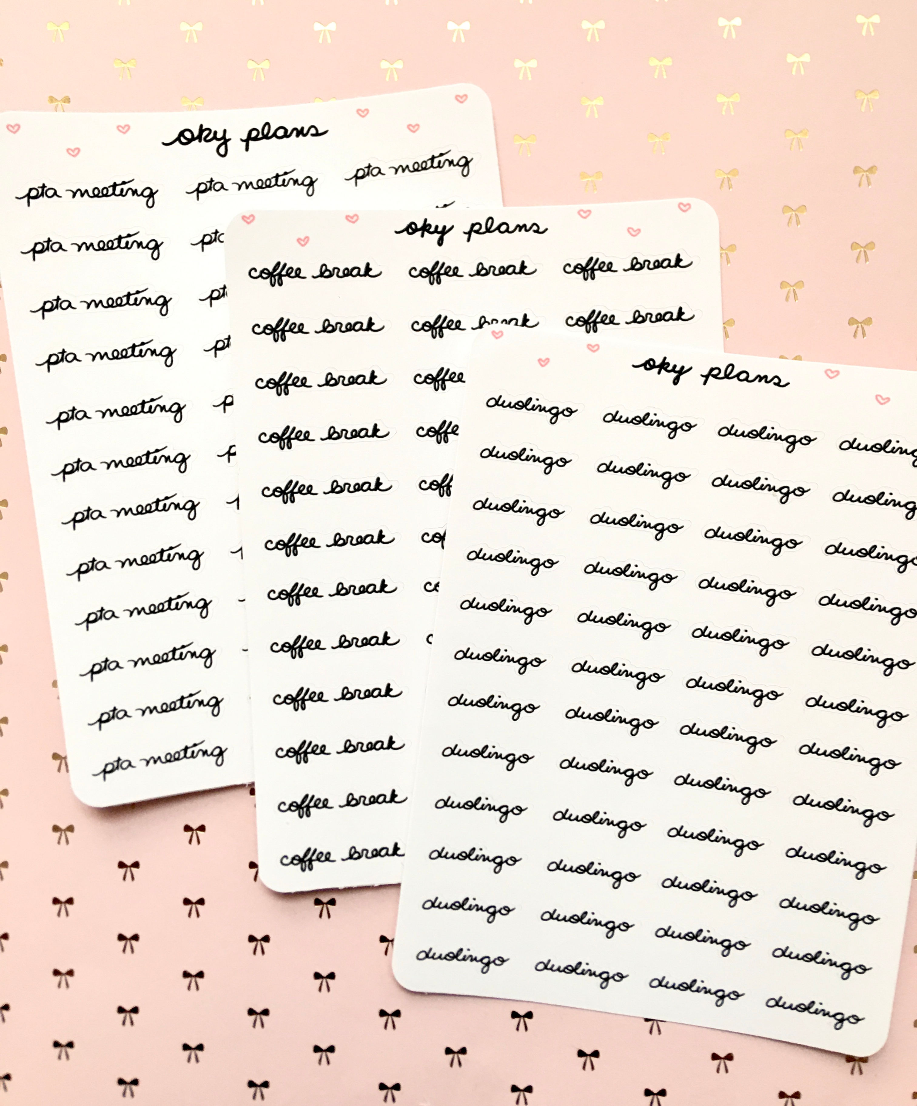 Script and cursive word stickers | oky plans