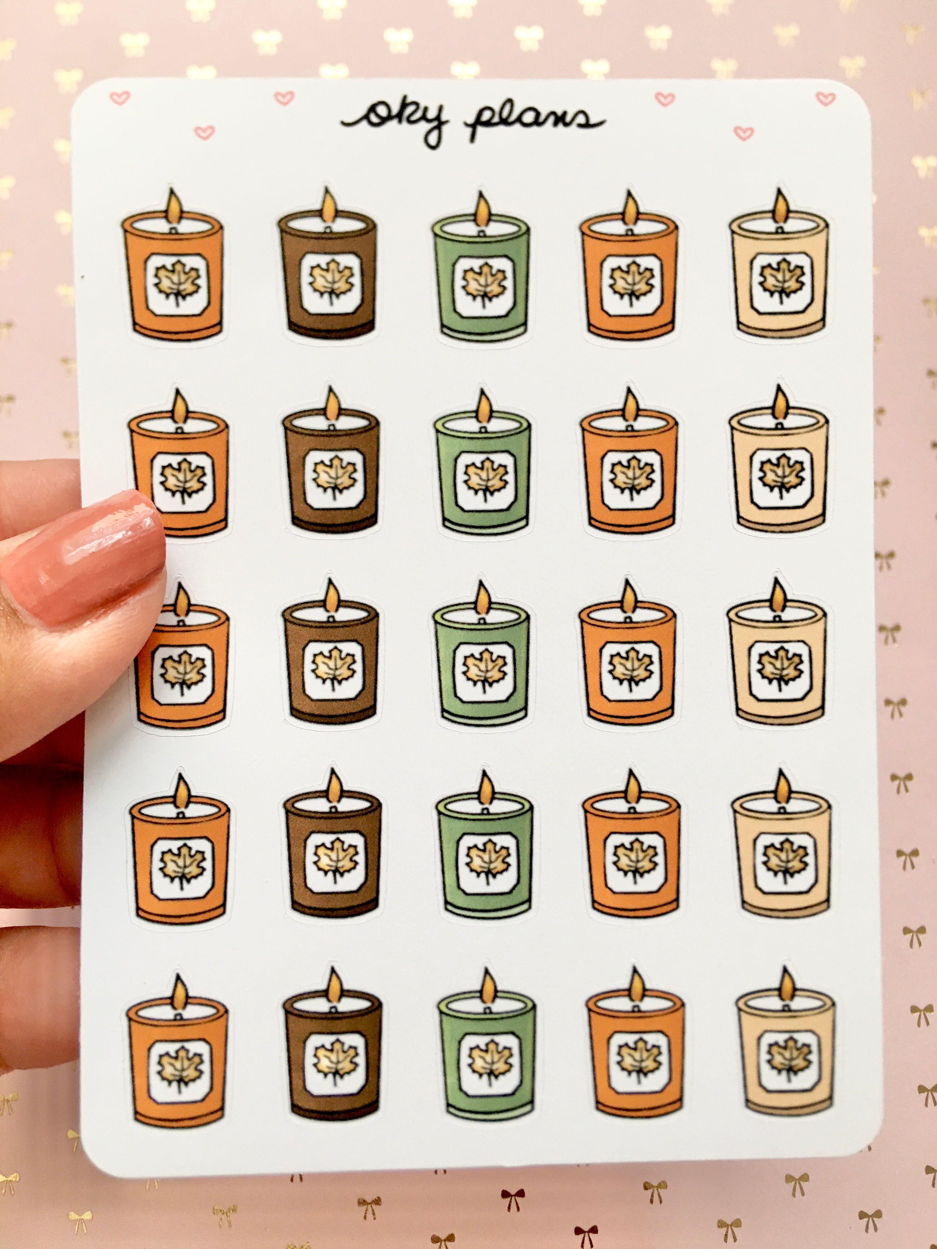 Hello Fall candle stickers