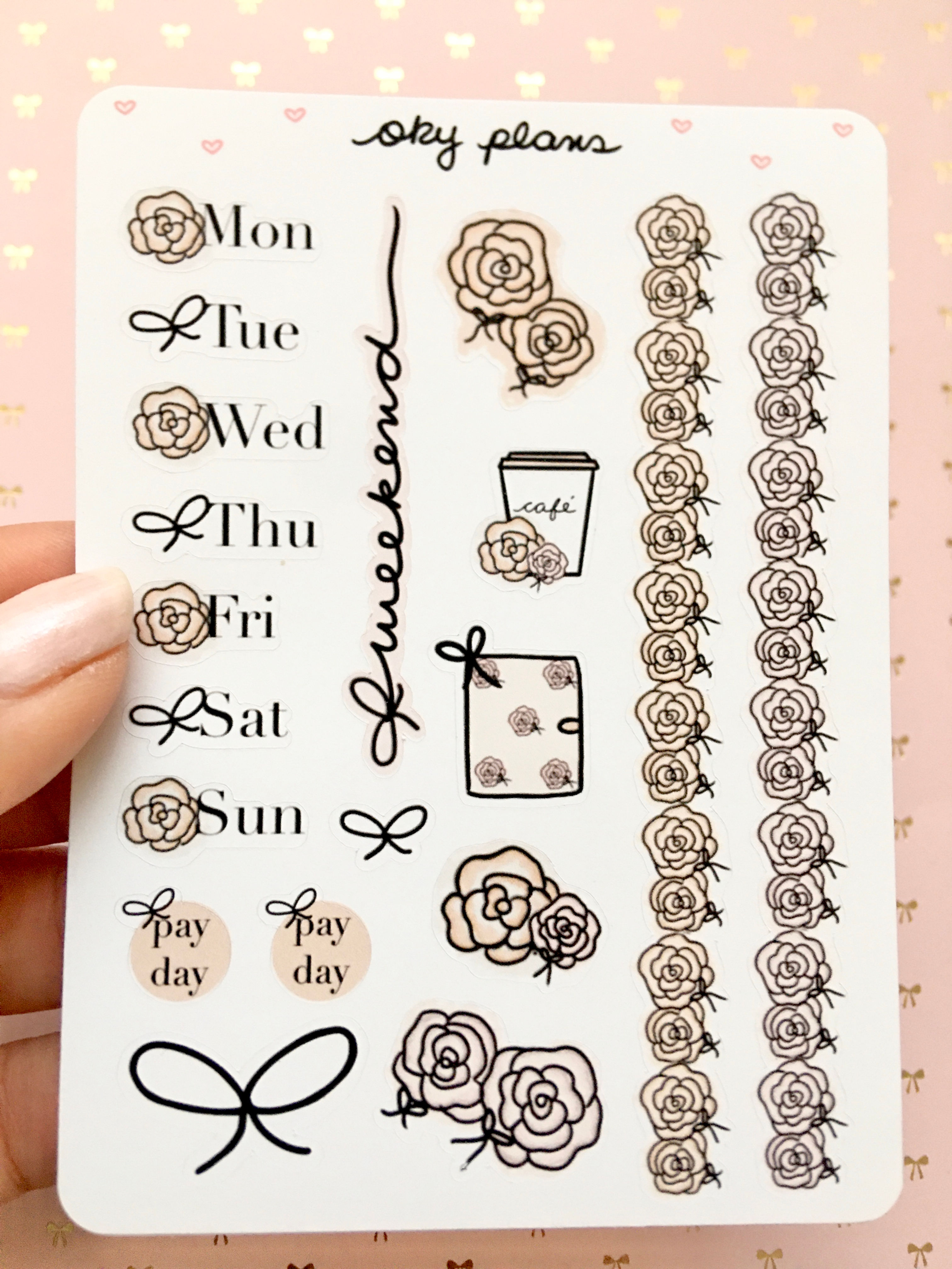 Rosette neutral weekly stickers