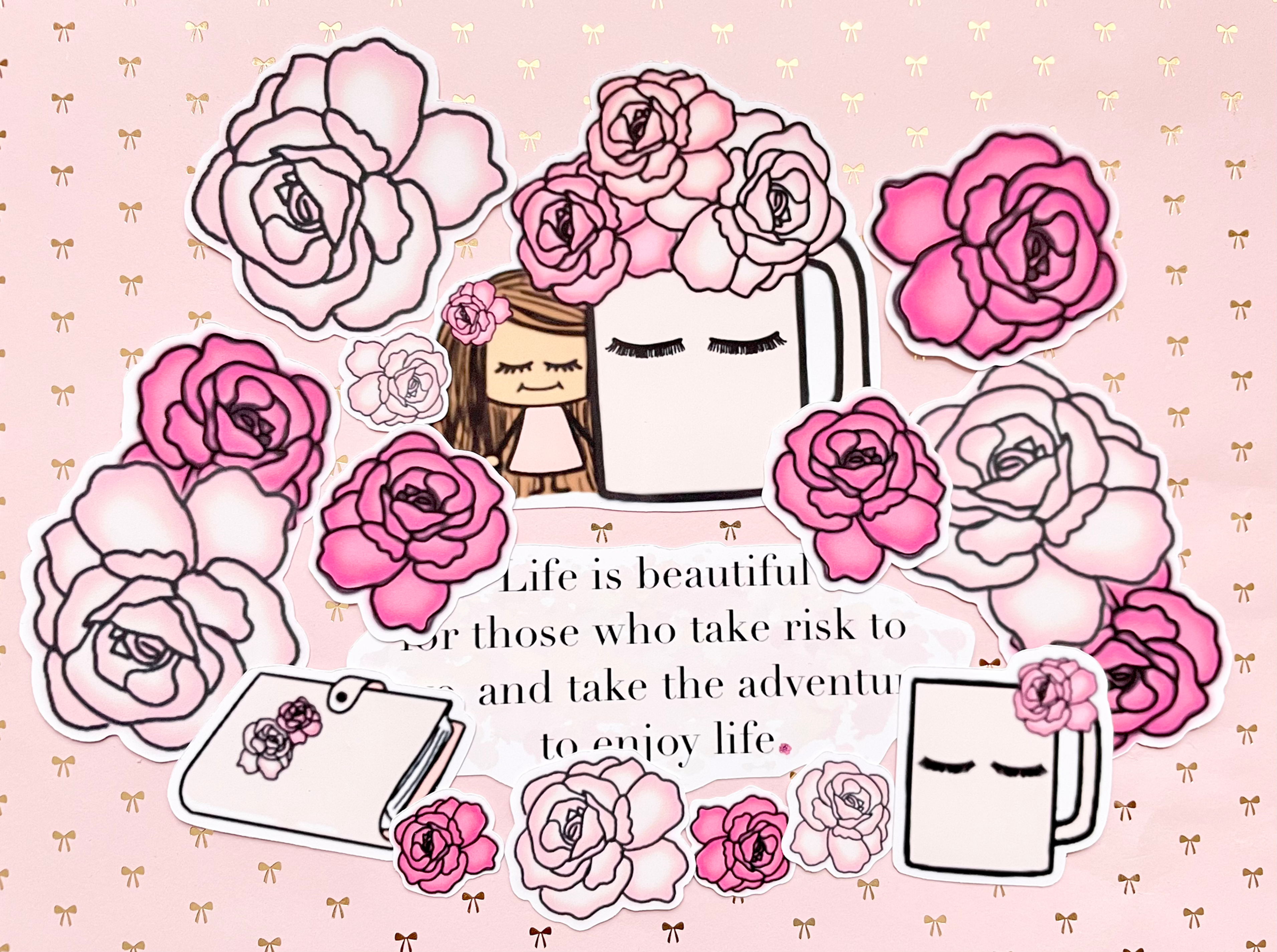 Rosette mug sticker pack