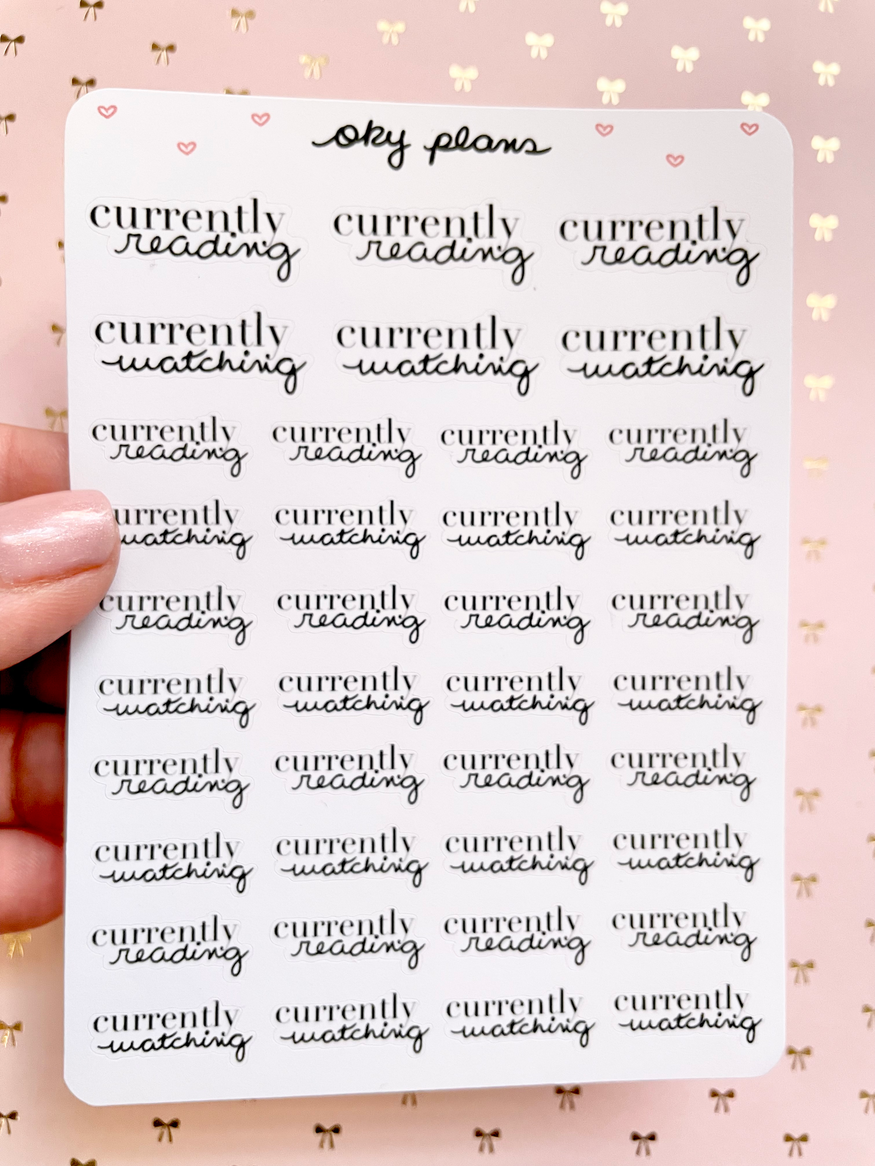 Currently reading/watching stickers