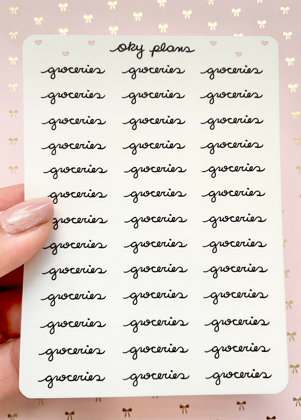 Groceries word stickers