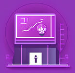 An abstract icon representing sales and marketing in illustration form