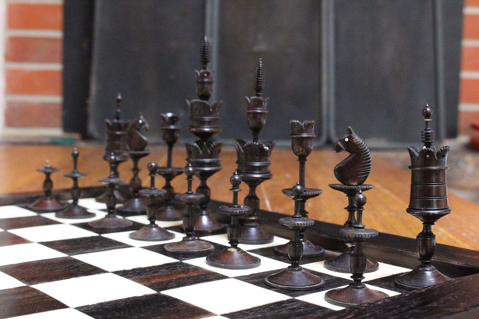 German Selenus black chessmen.