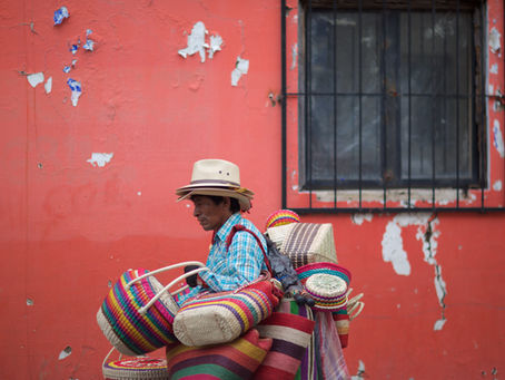 Basket street vendor Lake Chapala, Mexico