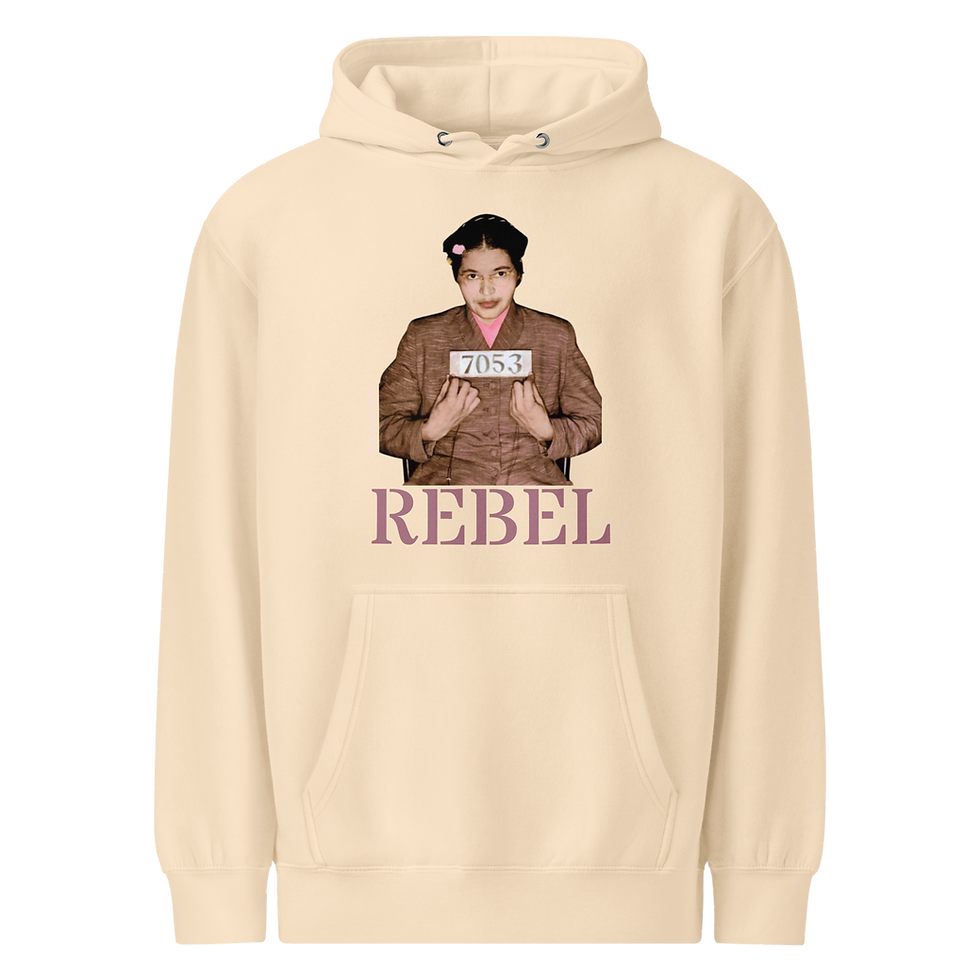 Thumbnail: REBEL ROSA -- Unisex premium mid-weight hoodie