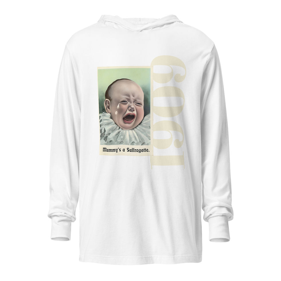 Thumbnail: 1909 SUFFRAGETTE POSTCARD --Hooded long-sleeve tee