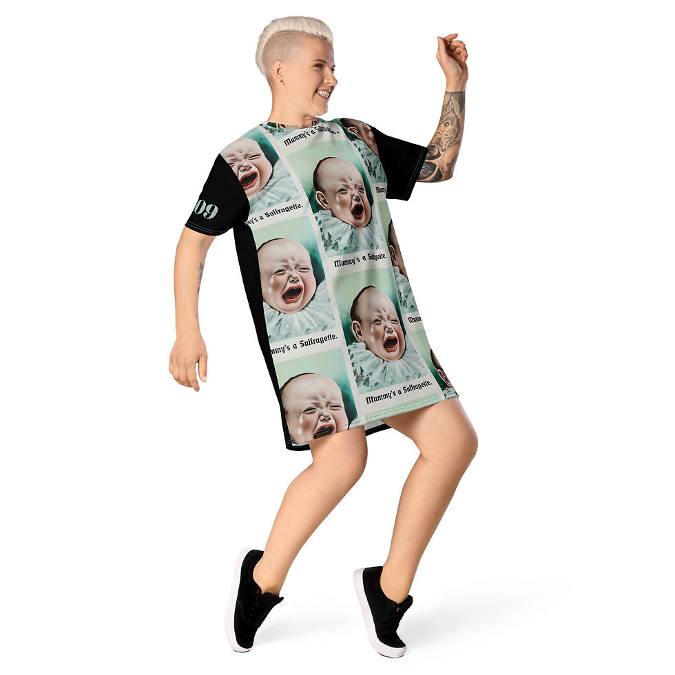 Thumbnail: 1909 SUFFRAGETTE POSTCARD -- T-shirt dress