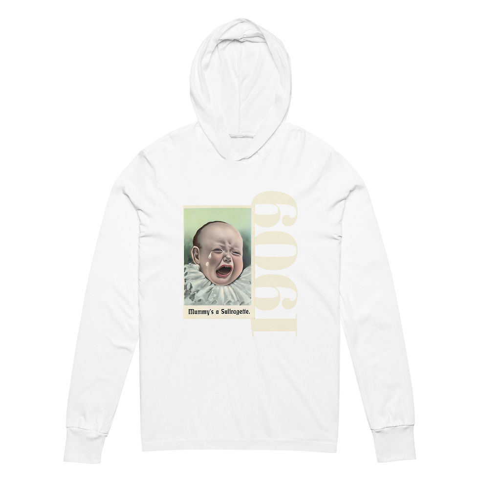 Thumbnail: 1909 SUFFRAGETTE POSTCARD --Hooded long-sleeve tee