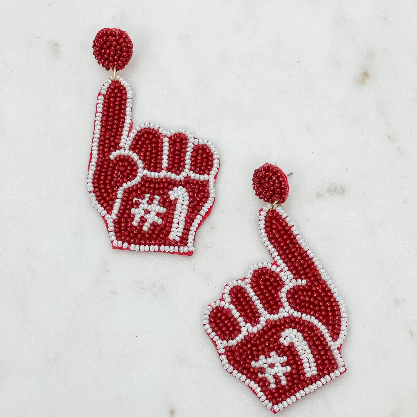 Foam Finger Dangle Earrings
