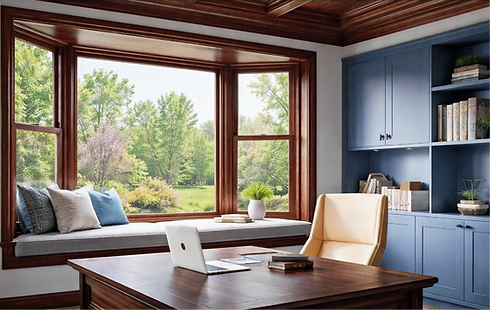Home office featuring window and door replacement Peoria IL.