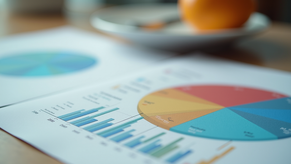 High angle view of a colorful pie chart