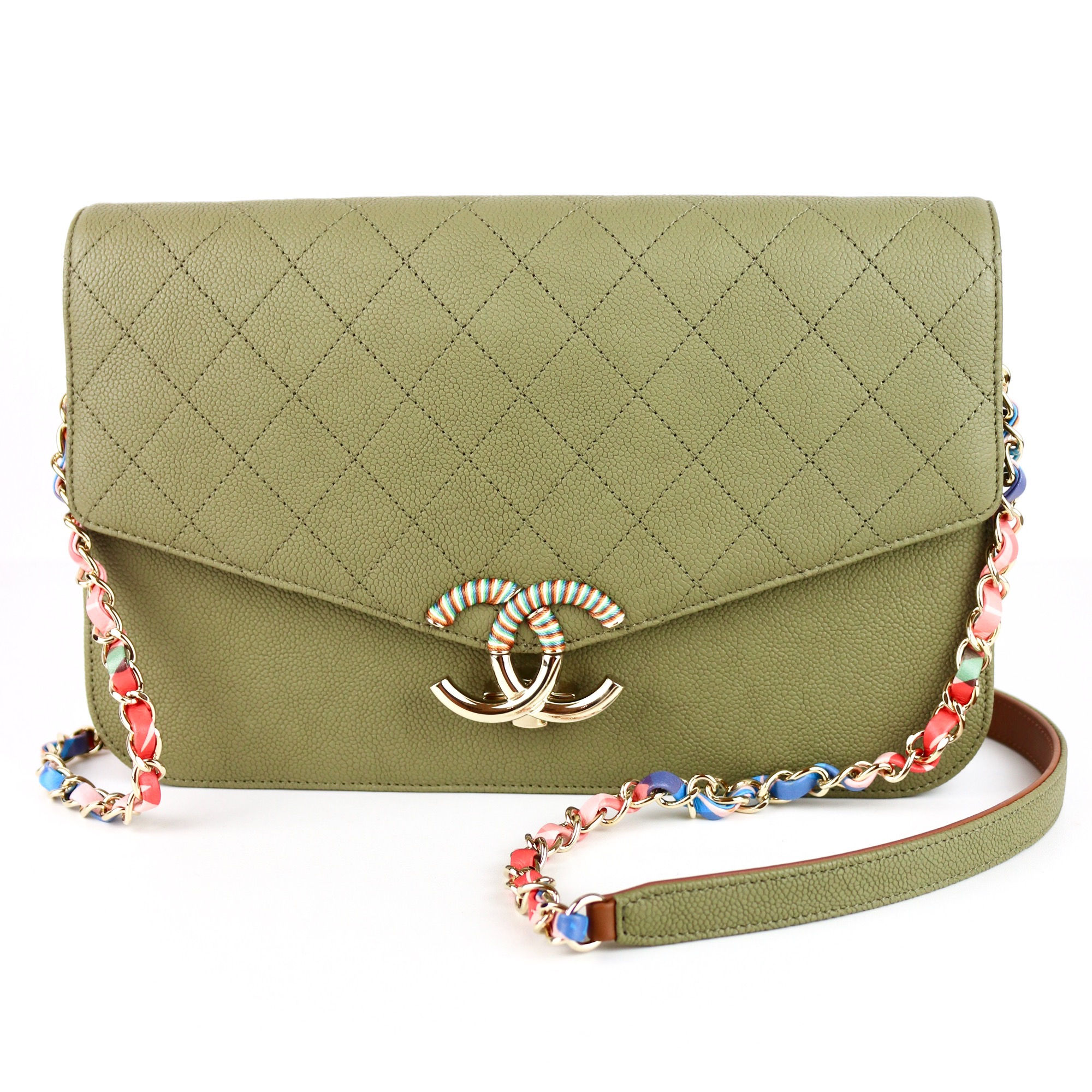 Chanel Flap Bag Navy Green Cuba Collection 2017