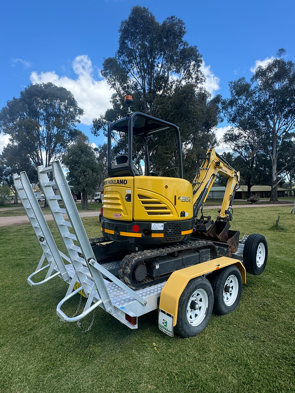 Thumbnail: NEW HOLLAND E26C EXCAVATOR & SUREWELD TRAILER