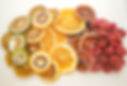 Lots of dried lime, lemon, orange, and blood orange slices, as well as dried raspberries