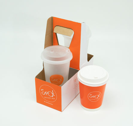 700ml crystal frosted cup/ 16oz single-wall paper cup/ two-cup carryout box