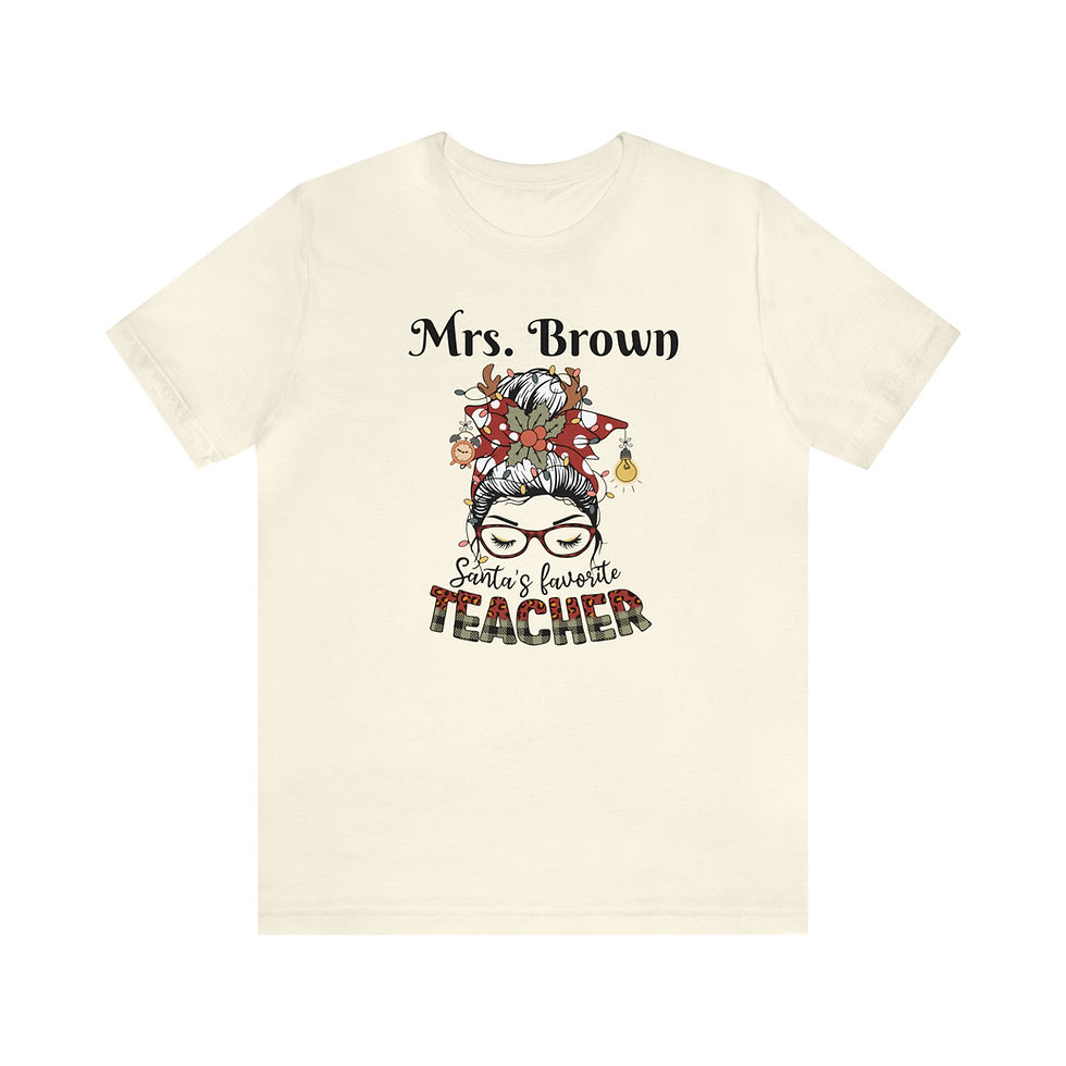 Thumbnail: Personalized Christmas T-Shirt for Teacher's Gift -Santa's Favorite
