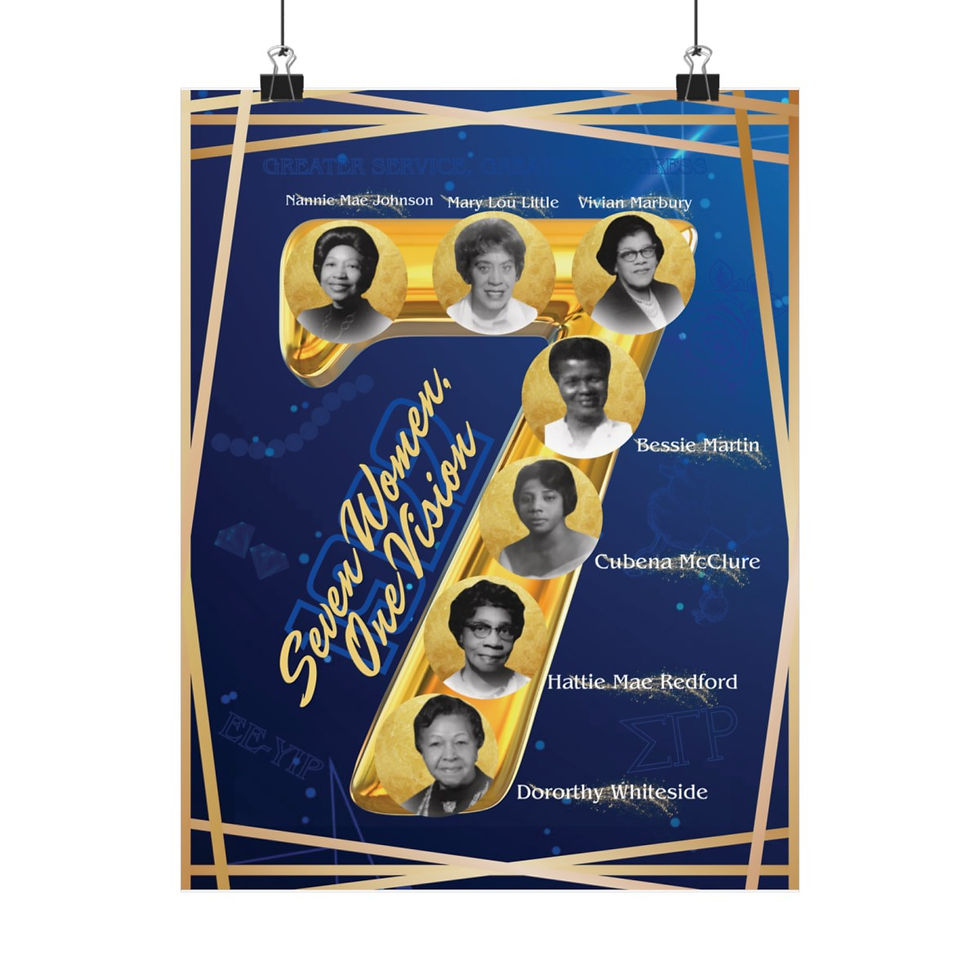Thumbnail: Seven Women, One Vision Poster - Tribute to Sigma Gamma Rho Sorority's Founders