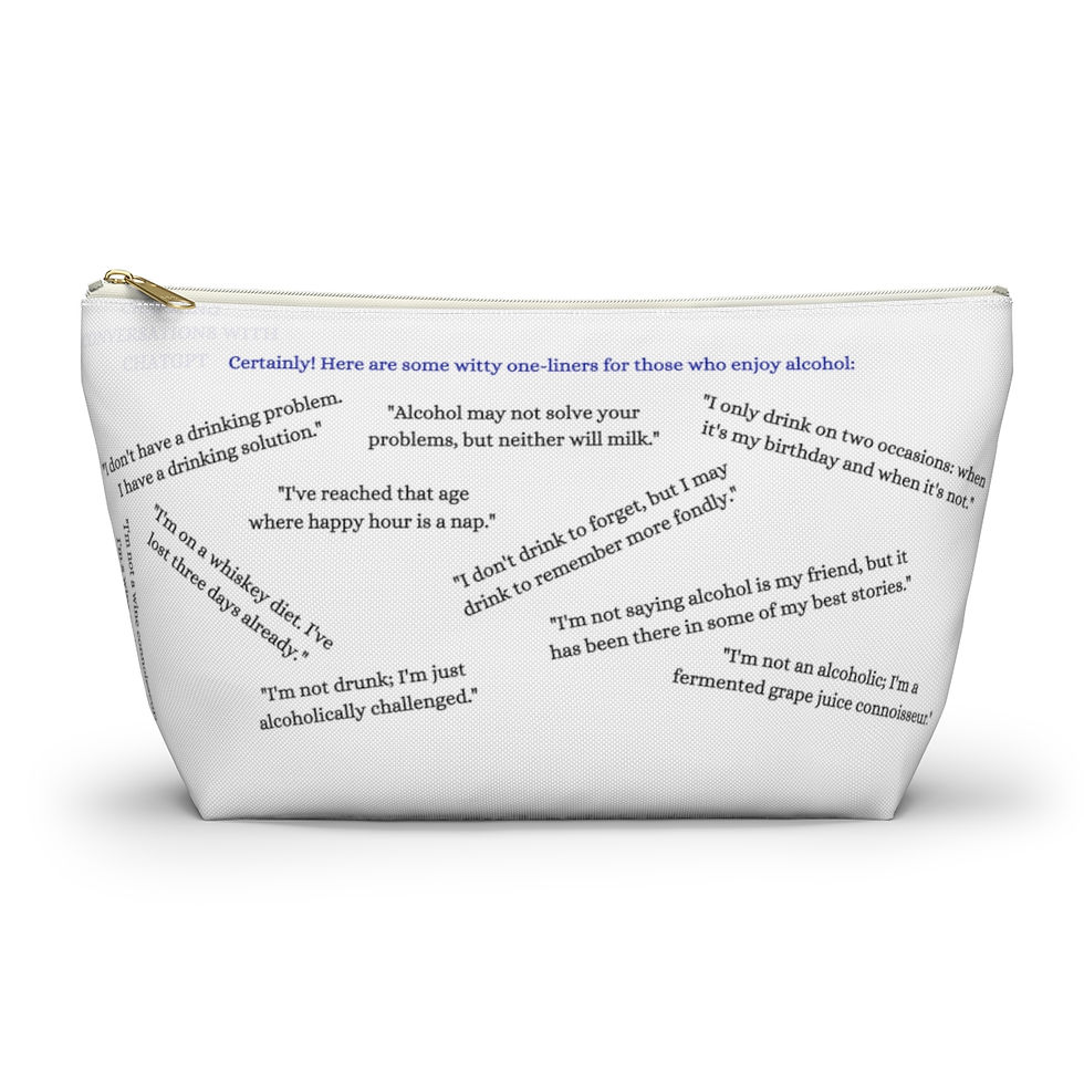 Thumbnail: Charming Conversations for Alcohol Enthusiasts Pouch: Sip & Store in Style