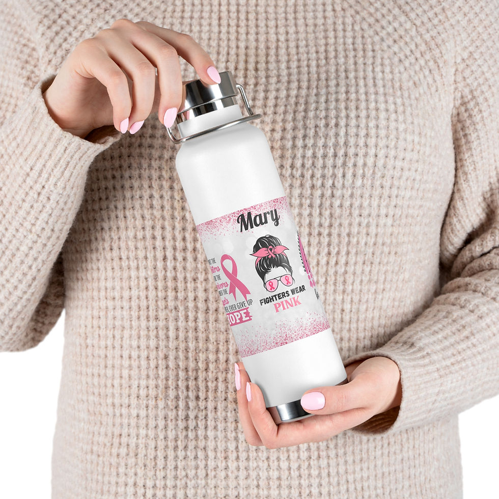 Thumbnail: Breast Cancer Awareness Personalized Copper Vacuum Insulated Bottle, 22oz, BPA